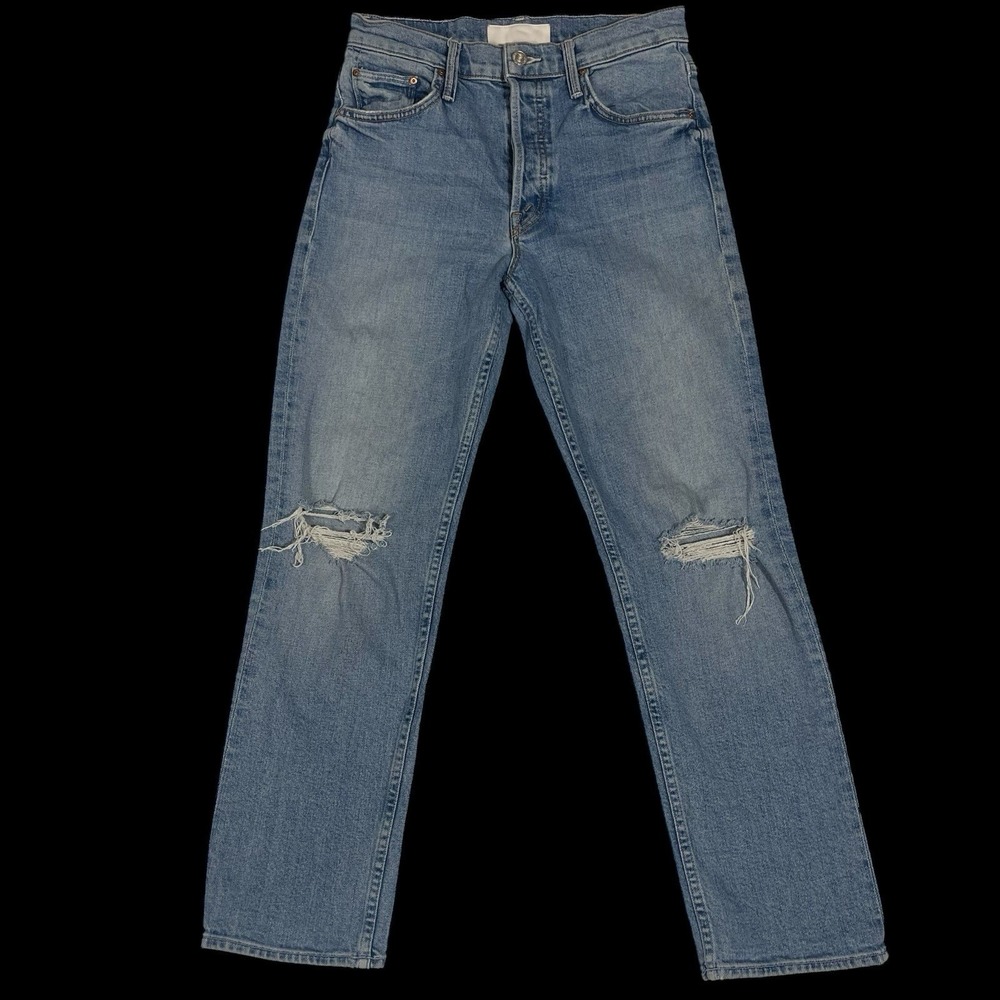 Mother Superior The Tomcat Ankle Jeans Button Fly Distressed Ripped Womens 27
